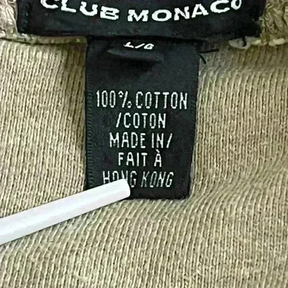 Club Monaco Funnel Neck Zip-up Jacket in Tan Steamlined Fit 100% Cotton in large - Picture 6 of 9